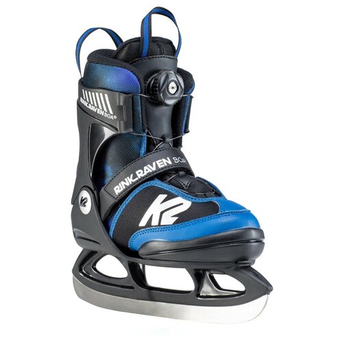 фото Детские раздвижные коньки k2 rink raven ice boa - 21/22 black/blue р. 35-40