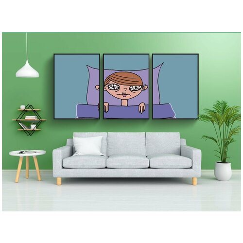 фото Набор модулных постеров для интерьера "бессонница, ночь, овец" 60x90 см. в тубусе, без рамки lotsprints