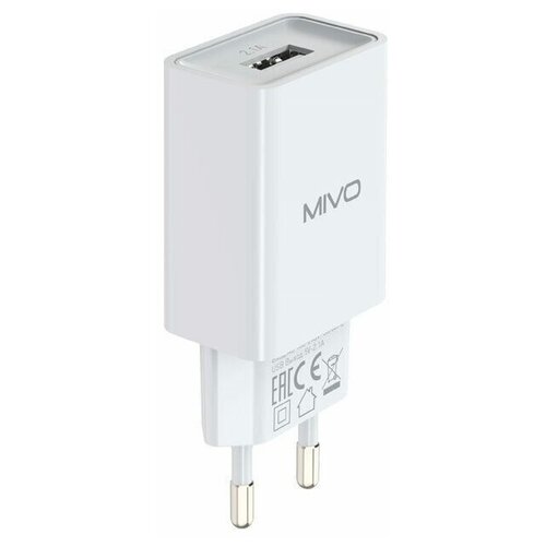 фото Сетевой адаптер - блок питания mivo mp-121 для зарядки телефона, смартфона 2.1а