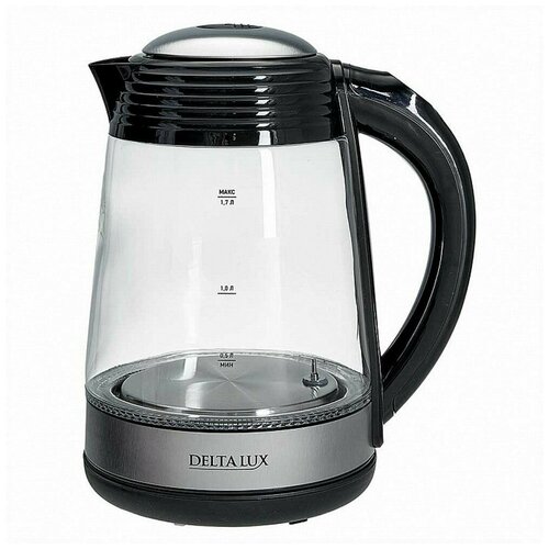 DELTA LUX Чайник электрический 1.7л стекло чайник электрический керамический delta lux гжель dl 1237 1 5 л 1 5 квт