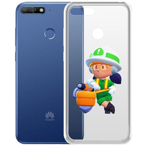 фото Чехол-накладка clear case brawl stars-строительница джеки для huawei y6 prime (2018)/honor 7a pro/7c krutoff group
