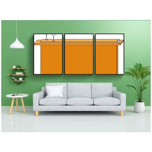 фото Набор модулных постеров для интерьера "коктейль-бар, бар, ресторан" 60x90 см. в тубусе, без рамки lotsprints