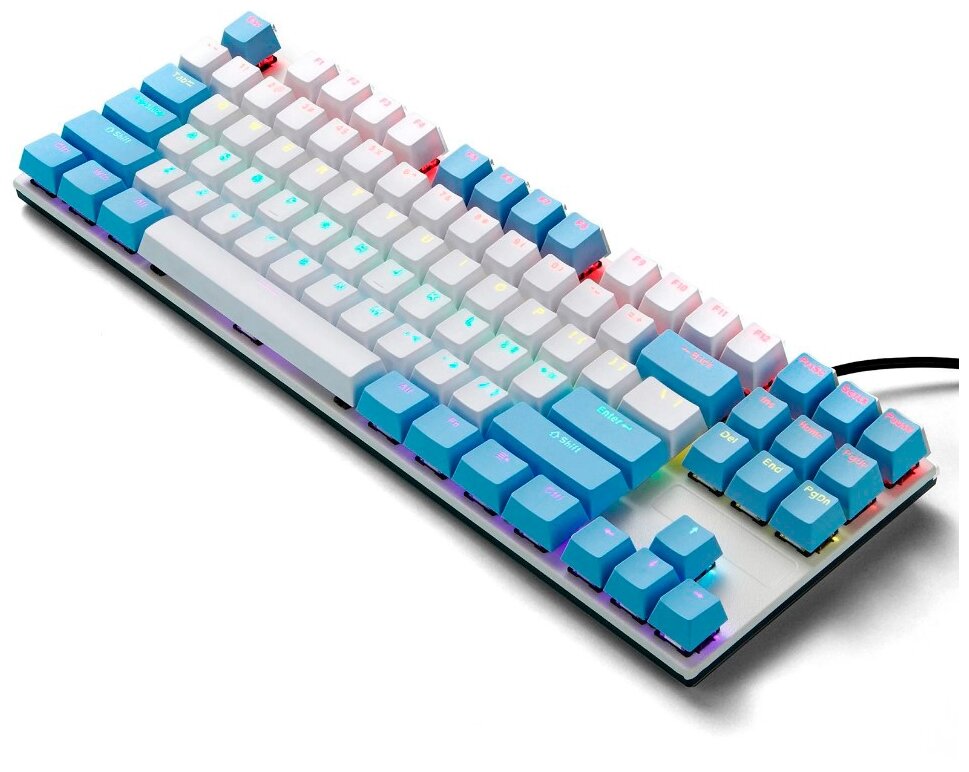 Клавиатура игровая проводная Booox K87 Red Switch, русская раскладка (Белый, синий)
