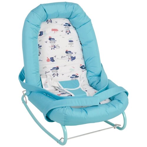 Детский шезлонг Polini kids Коты, бирюзовый