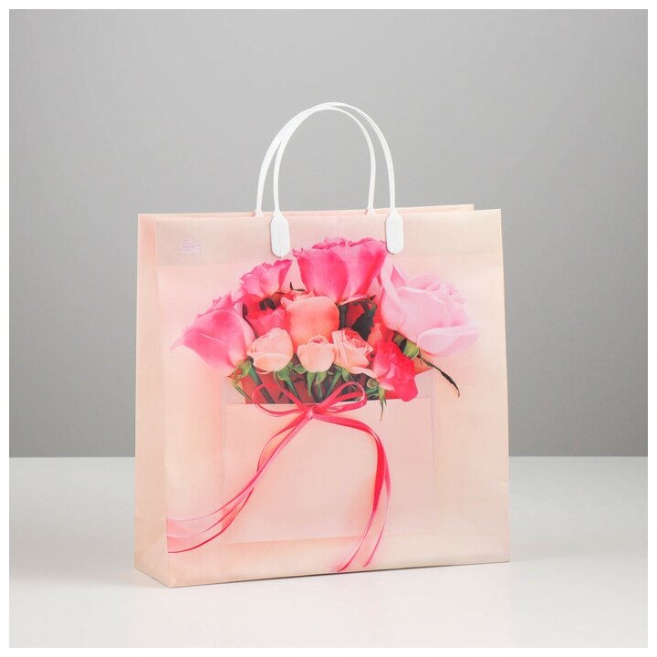 MILAND Пакет пластиковый "Конвертик с розами", 30x30 см - фотография № 5