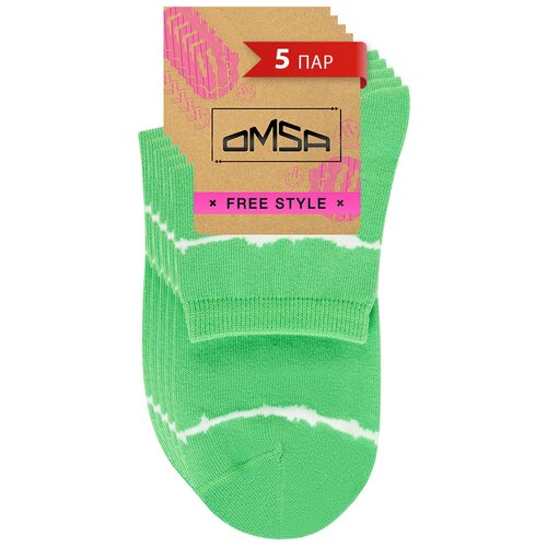 Носки Omsa, 5 пар, 5 уп., размер 39-41, зеленый носки omsa 5 пар размер 39 41 зеленый