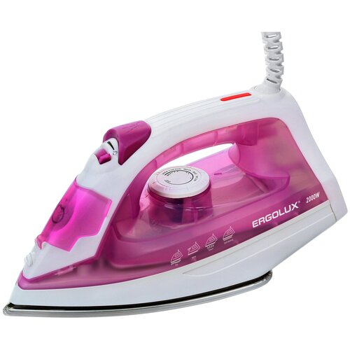 фиолетовыйбелый паровой электр утюг тефлон 2000Вт 220-240В ERGOLUX ELX-SI05-C39 1 шт 388200₽