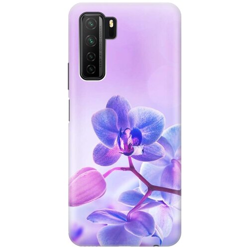 фото Ультратонкий силиконовый чехол-накладка для huawei nova 7 se / honor 30s с принтом "лиловые орхидеи" gosso