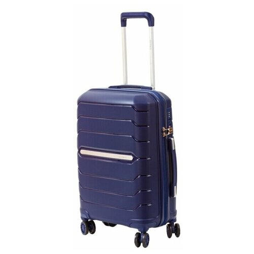 фото Чемодан облегченный из полипропилена supra luggage sts-1004-s, navy blue антивандальным с кодовым замком tsa, 35 литров, 4 колеса с поворотом на 360 градусов