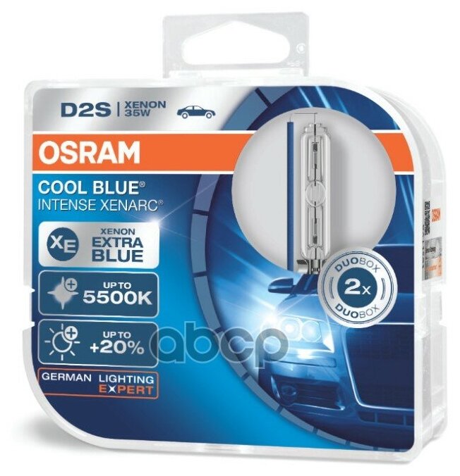 Ксеноновая автолампа OSRAM D2S 85-35W P32d-2 COOL BLUE INTENSE XENON (комплект 2 шт.)