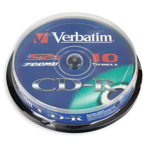 носители информации cd r 52x verbatim extra protection cake 50 43351 Носители информации CD-R, 52x, Verbatim Extra Protection, Cake/10, 43437