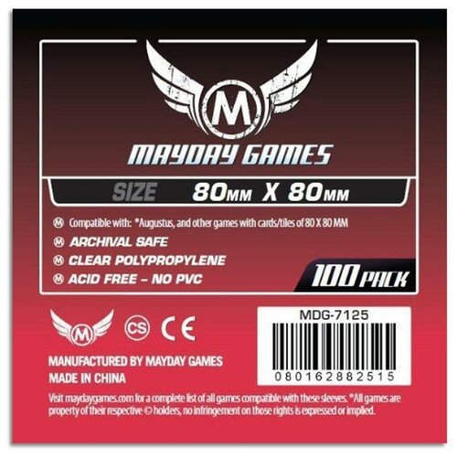 Прозрачные протекторы для карт Mayday 80x80 100шт. протекторы mayday games race formula 90 sleeves 55 x 80мм 100шт