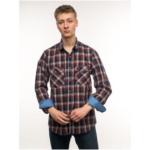 фото Рубашка мужская классическая, в клетку, с длинным рукавом stronger mg-32-213