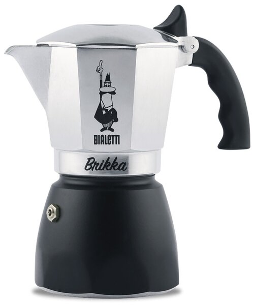 Гейзерная кофеварка Bialetti New Brikka 0007314, 150 мл, 150 мл, черный/серебристый