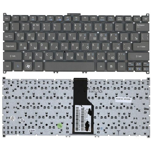 Клавиатура для ноутбука Acer Aspire S3-391 S3-951 S5-391 серая 1090₽