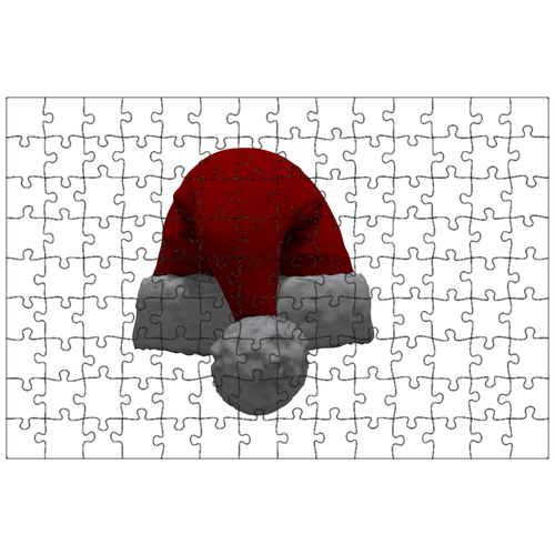 фото Магнитный пазл 27x18см."шляпа санта- клауса, промашка, красный" на холодильник lotsprints