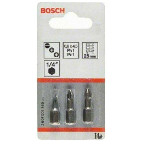 3 Биты Bosch Extra Hart SET LS/PH/PZ 25 (2607001765)