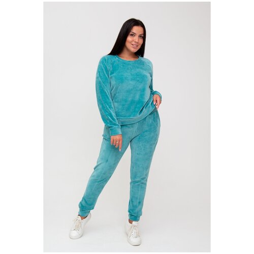 фото Костюм женский велюровый 1487/1 modellini ментол, размер 54