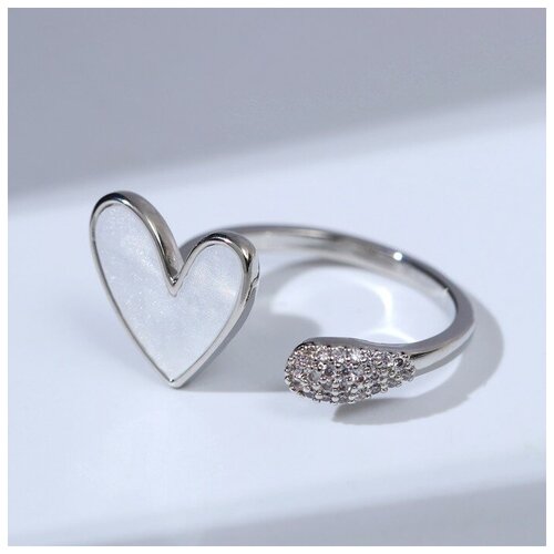 Кольцо кольцо queen fair нержавеющая сталь бижутерный сплав стекло эмаль безразмерное белый мультиколор