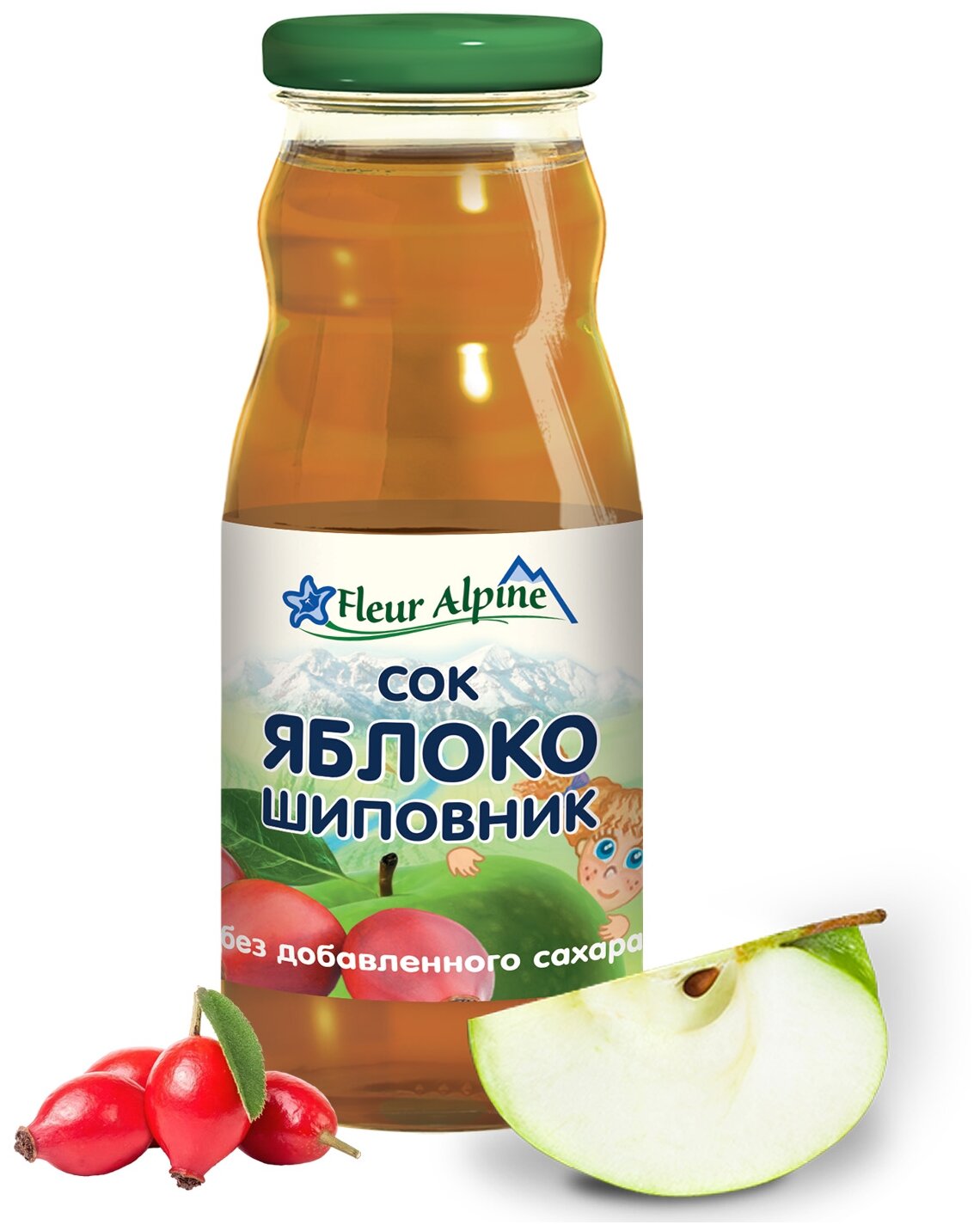 Флёр Альпин - сок яблоко-шиповник, 5 мес., 200 мл, 8 штук - фотография № 2