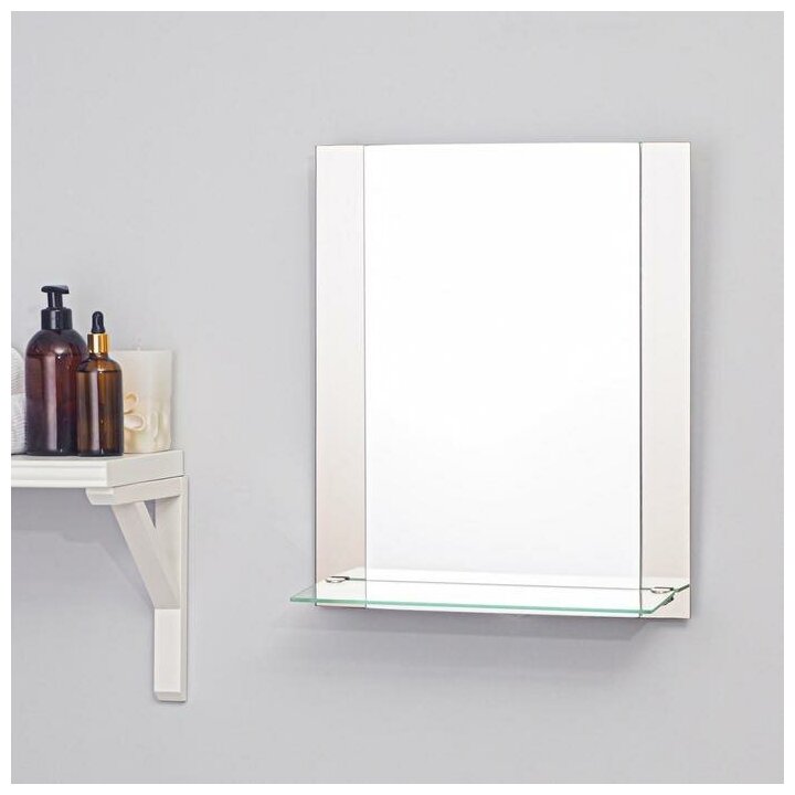 Зеркало, настенное, с полкой, 37×45 см 4446919 - фотография № 6