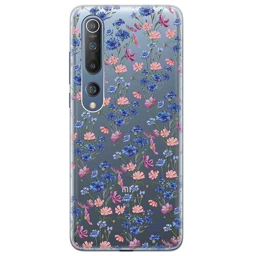 Ультратонкий силиконовый чехол-накладка для Xiaomi Mi 10 с 3D принтом Lovely Cornflowers ультратонкий силиконовый чехол накладка transparent для xiaomi redmi 7a с 3d принтом lovely cornflowers