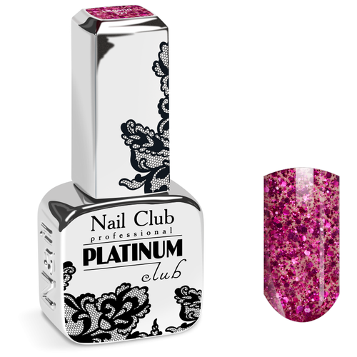 Nail Club professional Эмалевый гель-лак для ногтей с липким слоем PLATINUM CLUB 124 Infinity, 13 мл.