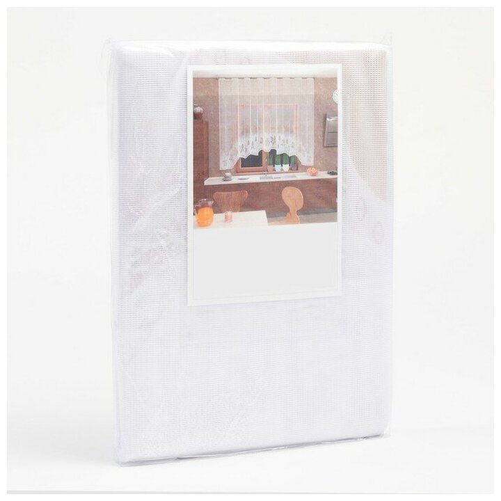 Тюль на кухню со шторной лентой, 260х160 см, цвет белый, 100% полиэстер - фотография № 6
