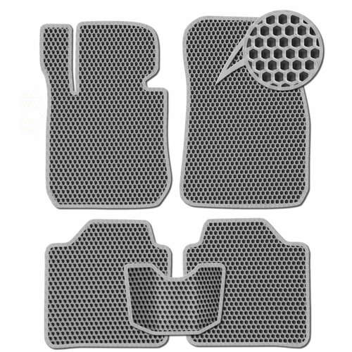 Ева коврики Fiat 124 Spider I 2016 - 2020/ Ева ЭВА сота/ цвет Серый c серой окантовкой / EVA Smart / коврики в салон автомобиля Фиат