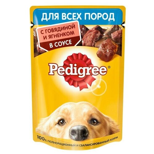 Pedigree Влажный корм для взрослых собак всех пород, с говядиной и ягненком (50 штук)