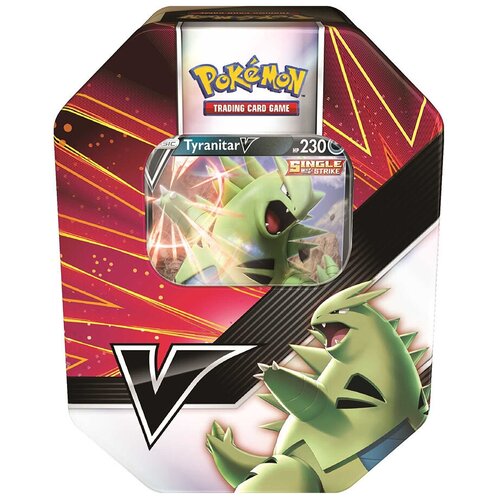 Покемон карты коллекционные: Набор Pokemon V Strikers Tin - Tyranitar V 15 styles 360pcs english pokemon cards 360pcs pokmon anime tcg sword and shield dark ablaze booster box trading card game toy