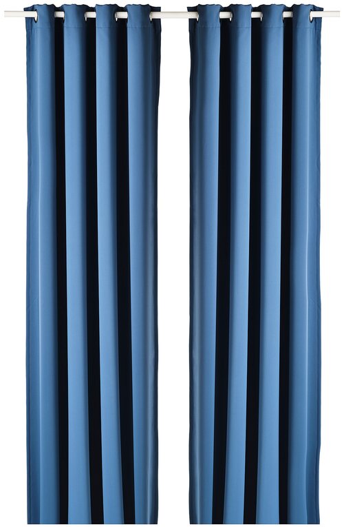 Гардины ИКЕА ХИЛЛЕБОРГ на люверсах, 145х300 см, 2 шт., синий
