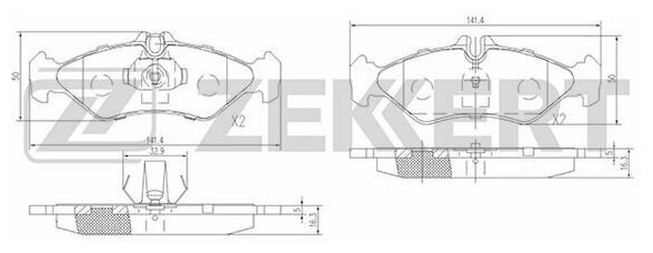 Zekkert Колодки торм. диск. задн. MB Sprinter 2-t (901 902) 95- Sprinter 3-t (903) 00- VW LT 28-35 II 96-