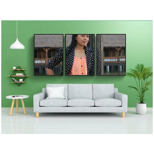 фото Набор модулных постеров для интерьера "китайский язык, женщины, мода" 60x90 см. в тубусе, без рамки lotsprints