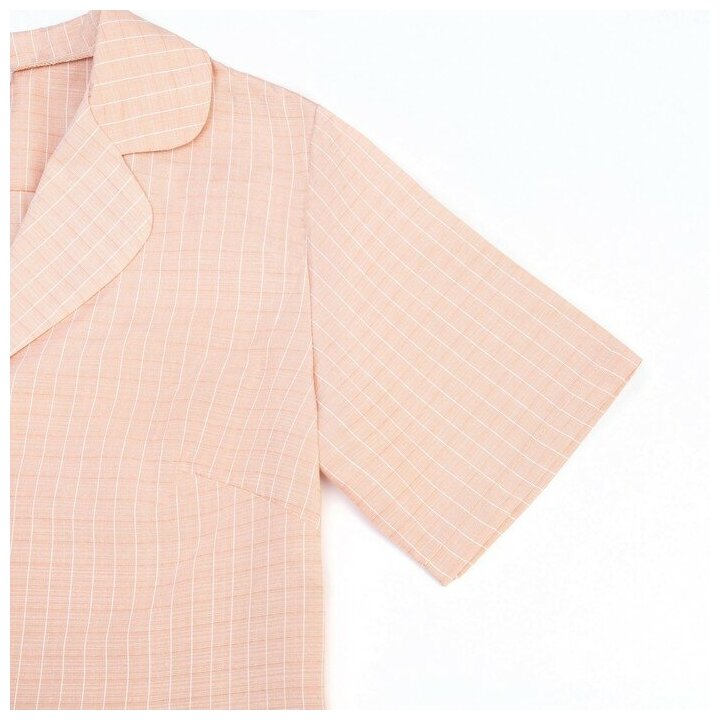 Пижама Minaku, рубашка, шорты, короткий рукав, размер 44, розовый, бежевый - фотография № 9