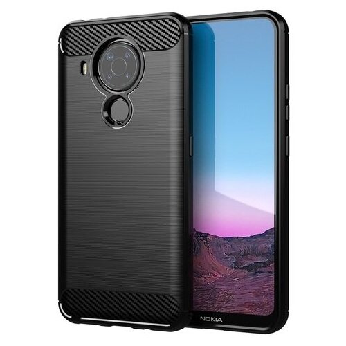 фото Мягкий защитный чехол для nokia 5.4, серия carbon (стиль карбон) от caseport