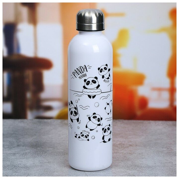 Бутылка для воды SVOBODA VOLI "Панда", объем 700 мл, цвет белый