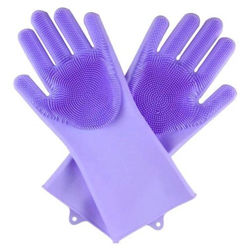 Многофункциональные силиконовые перчатки для мытья посуды фиолетовый 459₽