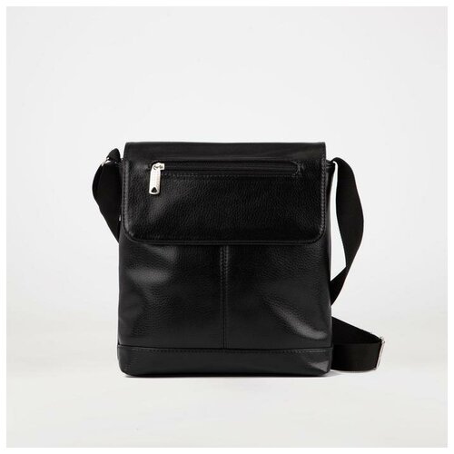 фото Планшет мужской на клапане, 2 наружных кармана, регулируемый ремень, цвет чёрный