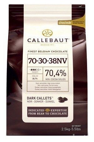 Шоколад Callebaut горький 70,5% 2,5кг для фонтана и фондю