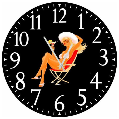 фото Svs настенные часы svs 4002744 девушка с коктейлем