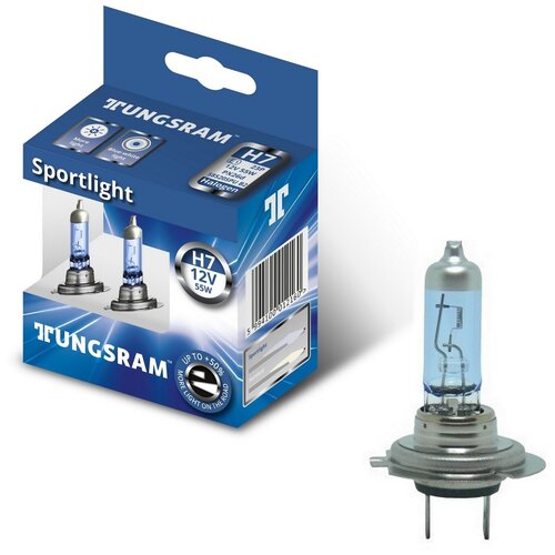 фото Лампы tungsram "sportlight", h7, +50%, 12v, 55w, px26d, 3800k, комплект 2 шт.