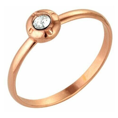 фото Кольцо "классика" круг со вставкой, позолота, 19 размер красная пресня