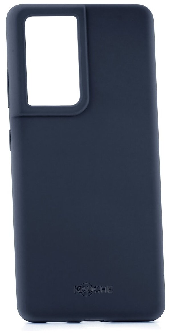 Чехол на Samsung Galaxy S21 Ultra Kruche Silicone Plain Midnight синий, противоударный пластиковый кейс, защитный силиконовый бампер, софттач накладка