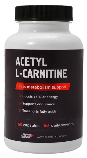 Acetyl-L-carnitine / PROTEIN.COMPANY / Ацетил-L-карнитин / Капсулы / 60 порций / 60 капсул