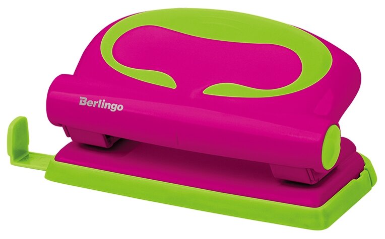 Дырокол Berlingo "Fuze", 10 листов, пластиковый, розовый, с линейкой (DDp_10003)