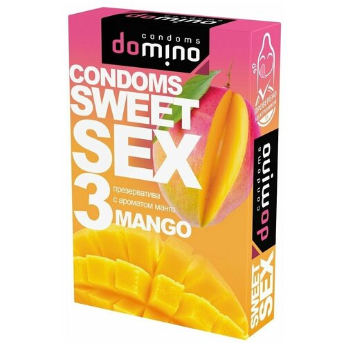 Презервативы для орального секса DOMINO Sweet Sex с ароматом манго - 3 шт. секс игрушки rabby вагинальные шарики