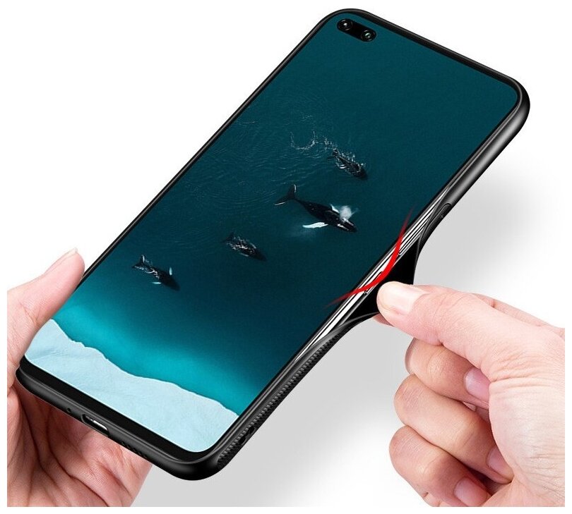 Чехол-бампер Чехол. ру для Xiaomi Mi 11 стеклянный из закаленного стекла с эффектом градиент зеркальный блестящий переливающийся синий