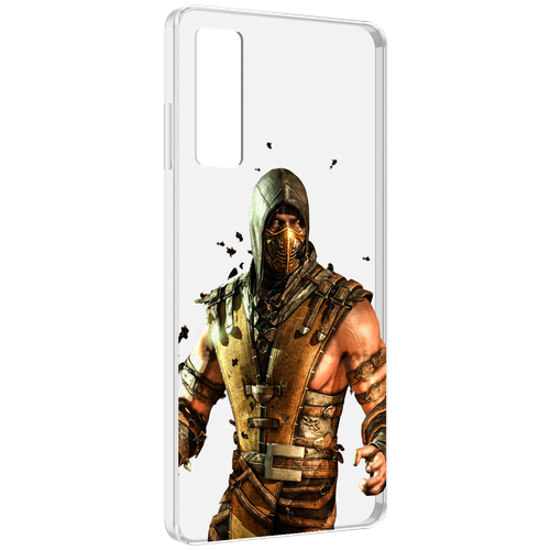 чехол mypads mortal kombat scorpion для vivo y76 5g задняя панель накладка бампер Чехол MyPads Mortal Kombat scorpion для TCL 20 5G задняя-панель-накладка-бампер