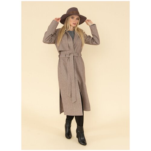 Пальто полушерстяное 25, каляев, размер 48, зеленый